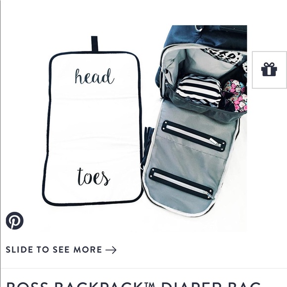 COPY - ItzyRitzy Black Herringbone Boss Backpack Diaper Bag - Picture 7 of 10